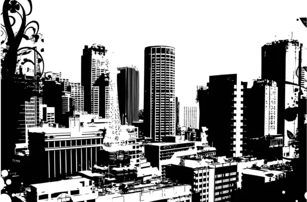 Outline Modern City Skyscrapers — Image vectorielle