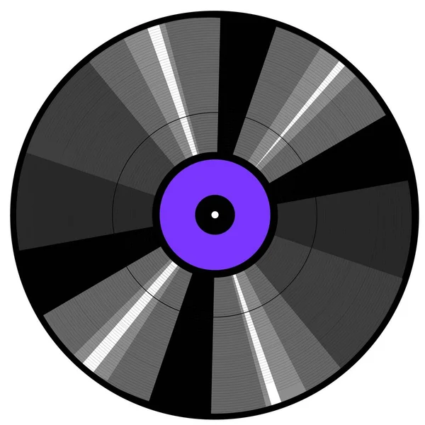 Gramophone Record Blue Description - Stok Vektor