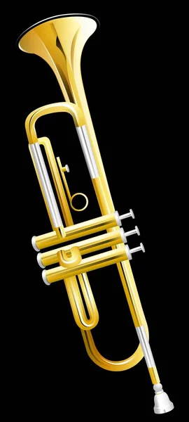 Instrumento Musical Trompeta Vector Ilustración — Vector de stock