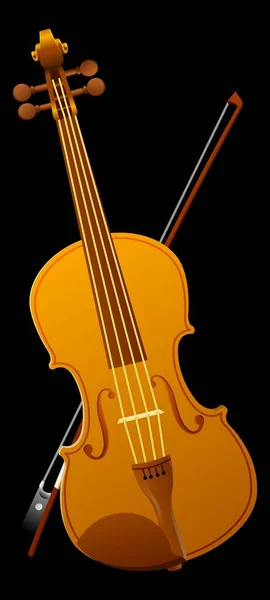Instrumento Musical Vector Violín Ilustración — Vector de stock