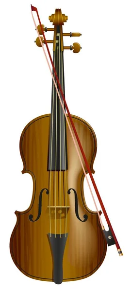 Музыкальный Инструмент Скрипка Луком — стоковый вектор