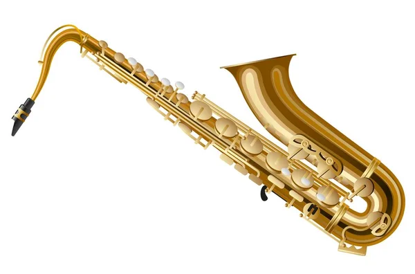 Instrumento Musical Ilustração Vetor Saxofone — Vetor de Stock