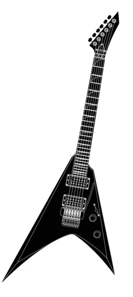 Instrumento Musical Guitarra Elétrica Com Corpo Triangular — Vetor de Stock