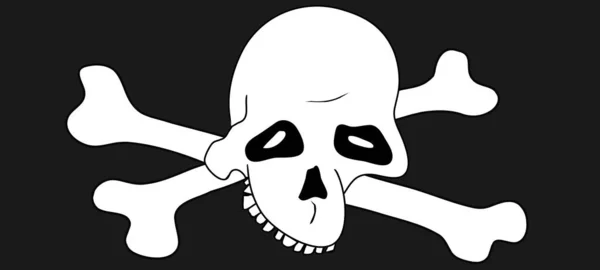 Crânio Pirata Com Ossos Ilustração Vetorial — Vetor de Stock