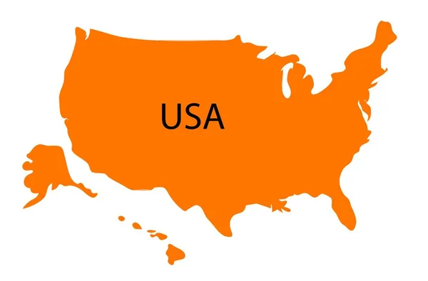 Orange Usa Map Vector Illustration — Stock Vector