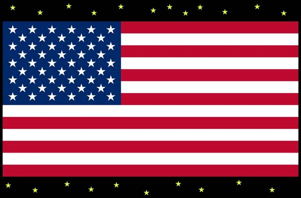 Vlajka Usa Pozadí Hvězdnaté Oblohy — Stockový vektor
