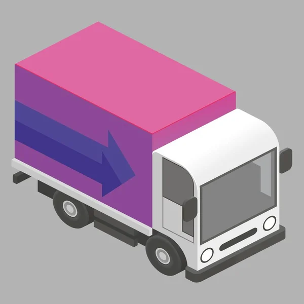Cargo Three Dimensional Vehicle Transporting Goods — Stock Vector