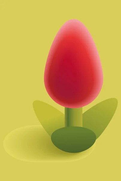 Tulipan Wykonany Kształtów Geometrycznych — Wektor stockowy