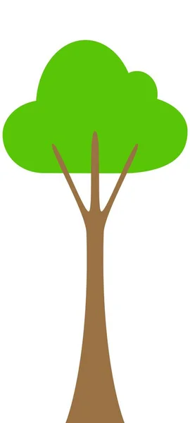 Ilustrasi Vektor Pohon Deciduous Sederhana - Stok Vektor