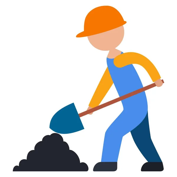 Trabalhador Macacão Escavação Trabalho Vetor Ilustração — Vetor de Stock