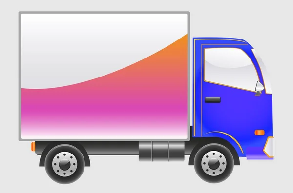 Camión Carga Con Cabina Azul — Archivo Imágenes Vectoriales
