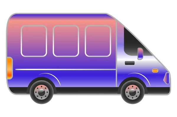 Багатокольоровий Вантажний Мікроавтобус Векторні Ілюстрації — стоковий вектор