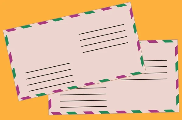 Deux Enveloppes Pour Transmettre Des Lettres Illustration Vectorielle — Image vectorielle
