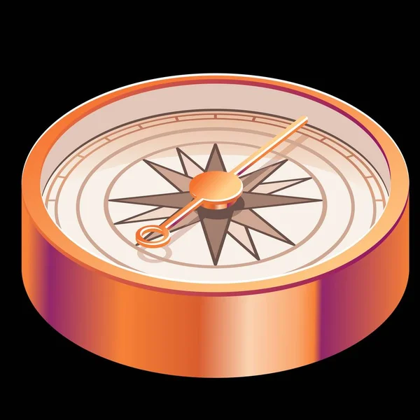 Kompass Metalletui För Vandring — Stock vektor
