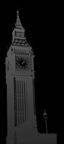 伦敦地标大本钟矢量图解 — 图库矢量图片