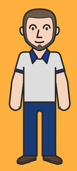 Jeune Homme Shirt Barbe — Image vectorielle