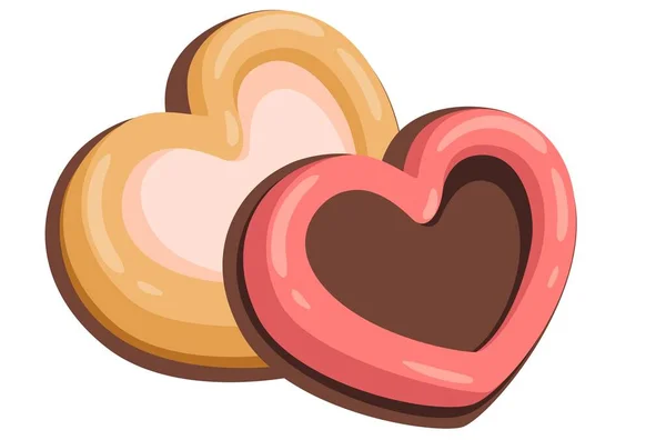 Galletas Forma Corazón Para San Valentín — Archivo Imágenes Vectoriales