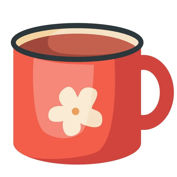 Red Mug Tea Vector Illustration — Stock Vector
