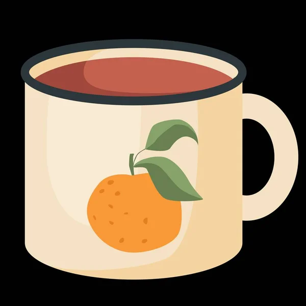 Beige Mug Tea Vector Illustration — Stock Vector