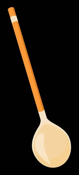 Long Wooden Spoon Vector Illustration — Stock Vector