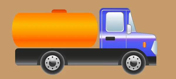 Camião Cisterna Com Cabina Azul — Vetor de Stock