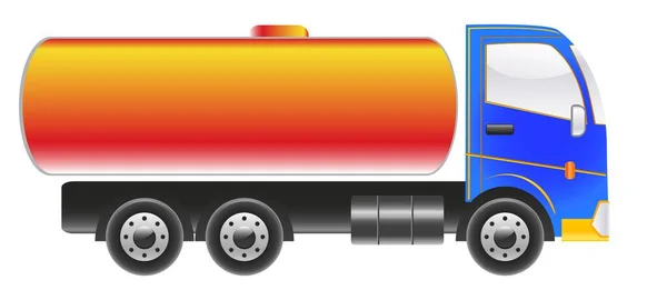 Camion Citerne Avec Cabine Bleue — Image vectorielle