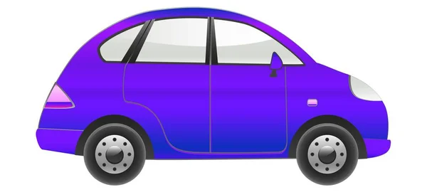 Легкий Горбкуватий Автомобіль Синього Кольору Векторні Ілюстрації — стоковий вектор