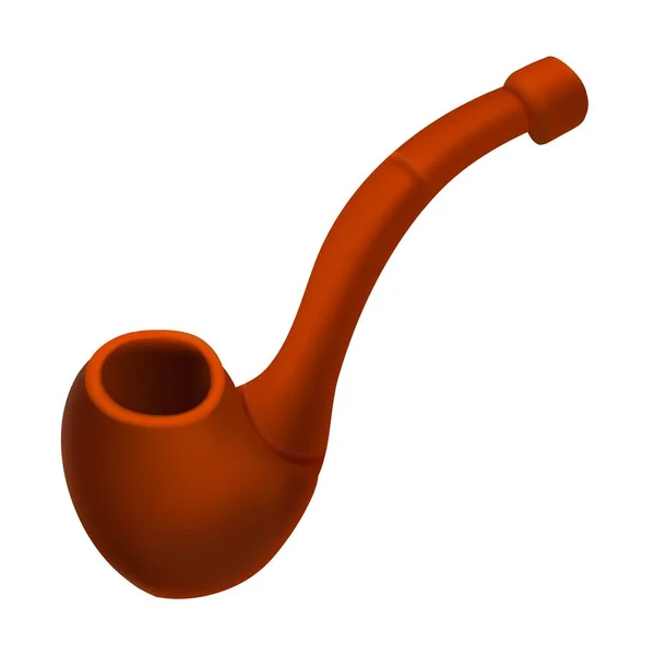 Brown Smoking Pipe Vector Illustration — Vetor de Stock