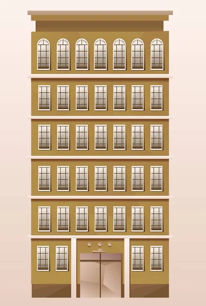 Facade Multi Storey Building — Stock Vector