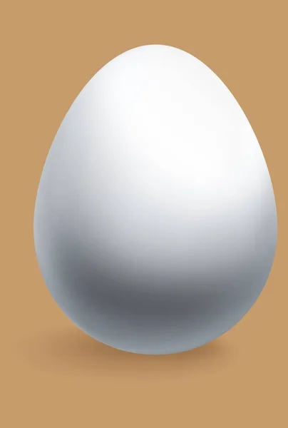 Біле Яйце Коричневому Фоні — стоковий вектор
