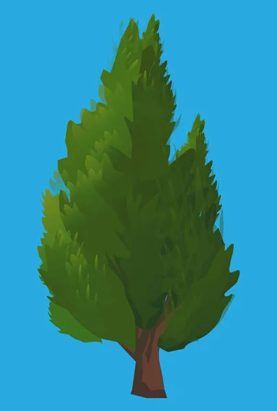 Loofboom Blauwe Achtergrond — Stockvector