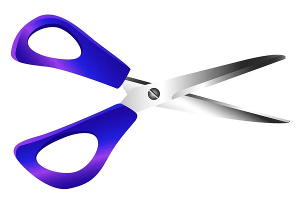 Stationery Scissors Blue Color Vector Illustration — Stock Vector