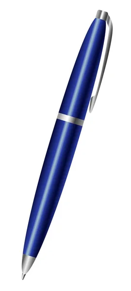 Blue Pen Writing Vector Illustration — Stock Vector