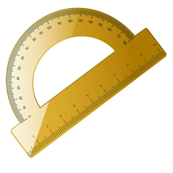 Brown Protractor Measuring Angles — Stock Vector