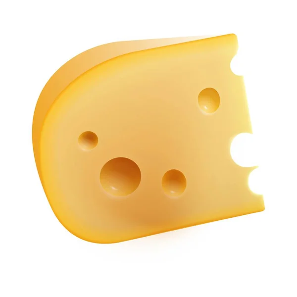 Delikli Gerçekçi Peynir Parçası — Stok Vektör