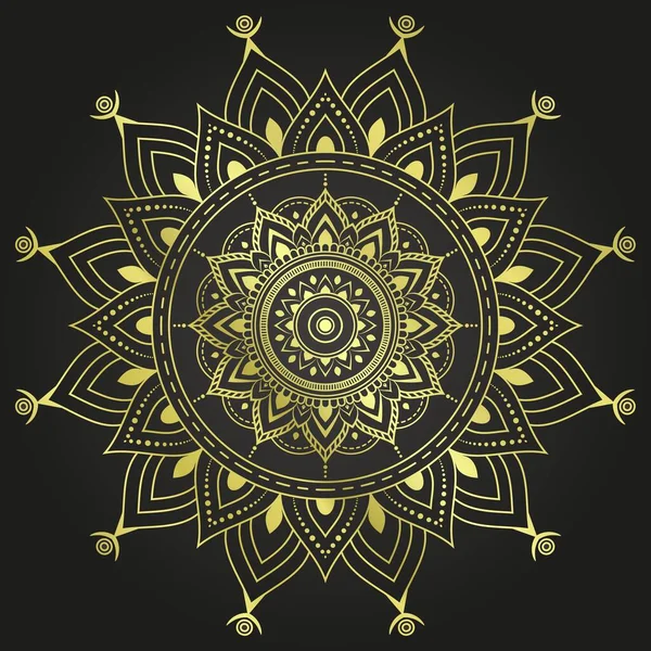 Ornamento Patrón Mandala Forma Círculo Con Rayos — Archivo Imágenes Vectoriales