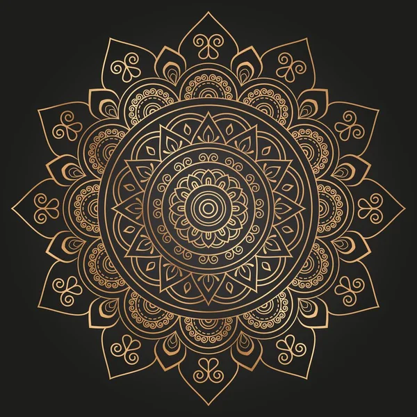 Mandala Modello Ornamento Sotto Forma Cerchio Con Raggi — Vettoriale Stock