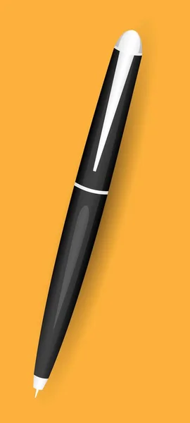 Black Ballpoint Pen Vector Illustration — Stock Vector