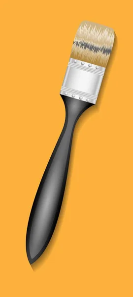 Paint Brush Black Handle — Stock Vector