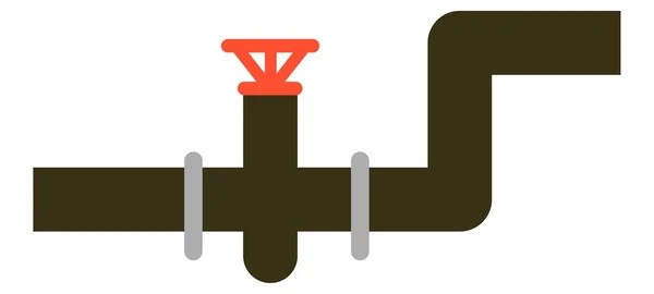 Pipeline Con Stopcock Vector Illustrazione — Vettoriale Stock