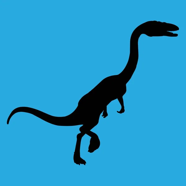 Dinossauro Velociraptor Silhueta Vetor Ilustração —  Vetores de Stock