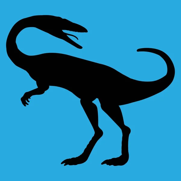 Silueta Dinosaura Velociraptora Otočila Zpět — Stockový vektor