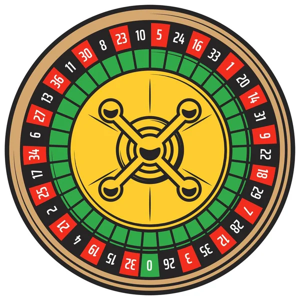 赌场轮盘赌顶部视图矢量插图 — 图库矢量图片