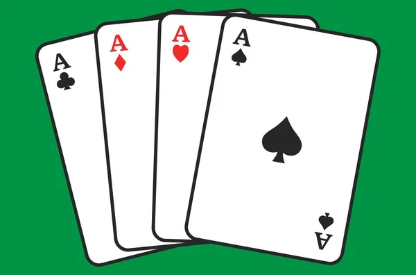 Poker Kartlarında Dört Var — Stok Vektör