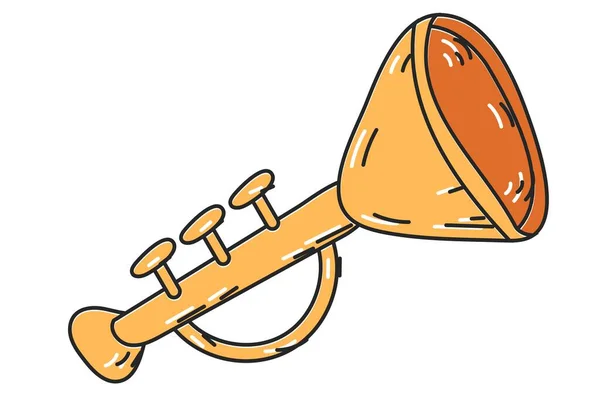 Trompeta Instrumento Musical Vector Ilustración — Vector de stock