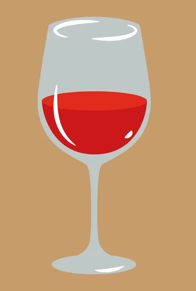 Glas Med Rödvin Vektor Illustration — Stock vektor