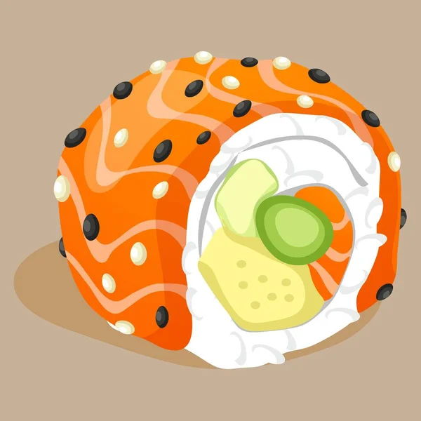 Sushi Salmon Vector Illustration — Stock Vector