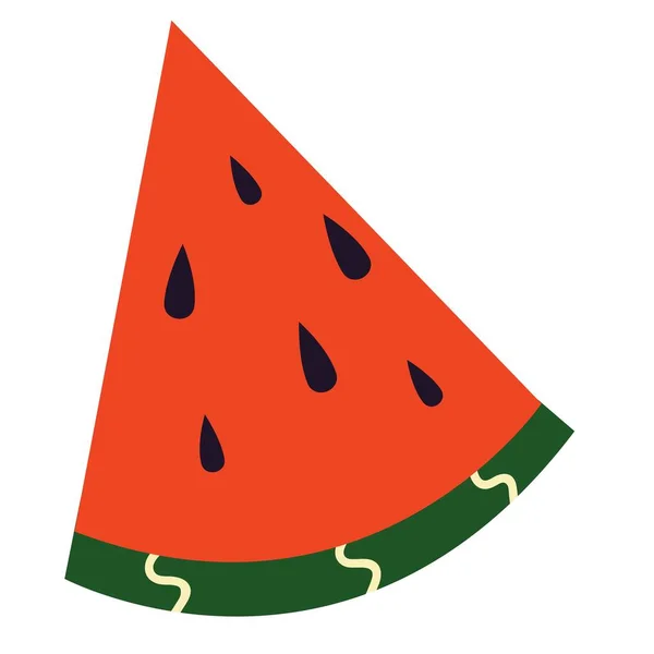 Piece Ripe Watermelon Vector Illustration — Stock Vector