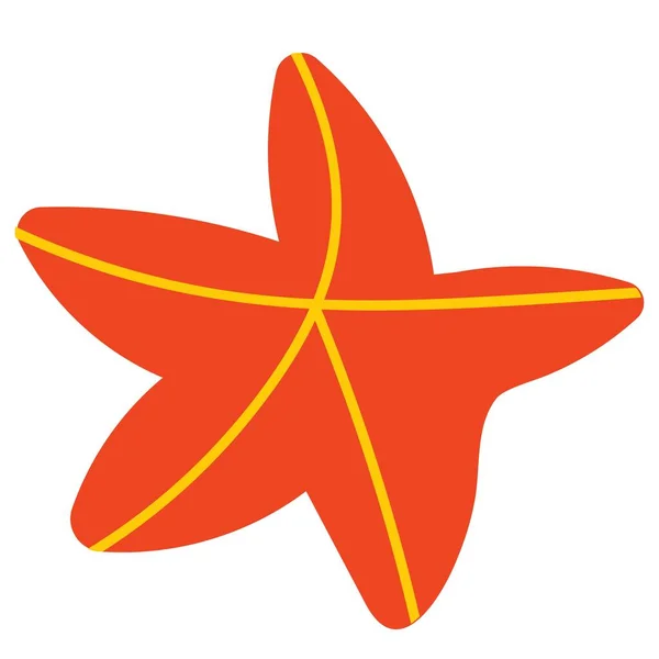 Piros Gyönyörű Tengeri Csillag Vektor Illusztráció — Stock Vector