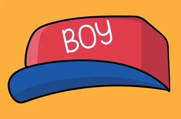 带题词男孩的青少年帽棒球帽 — 图库矢量图片